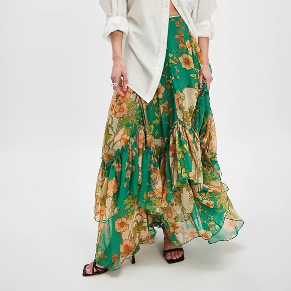 Free People Dresses & Skirts - Free People Palermo Villa Chiffon Maxi Skirt